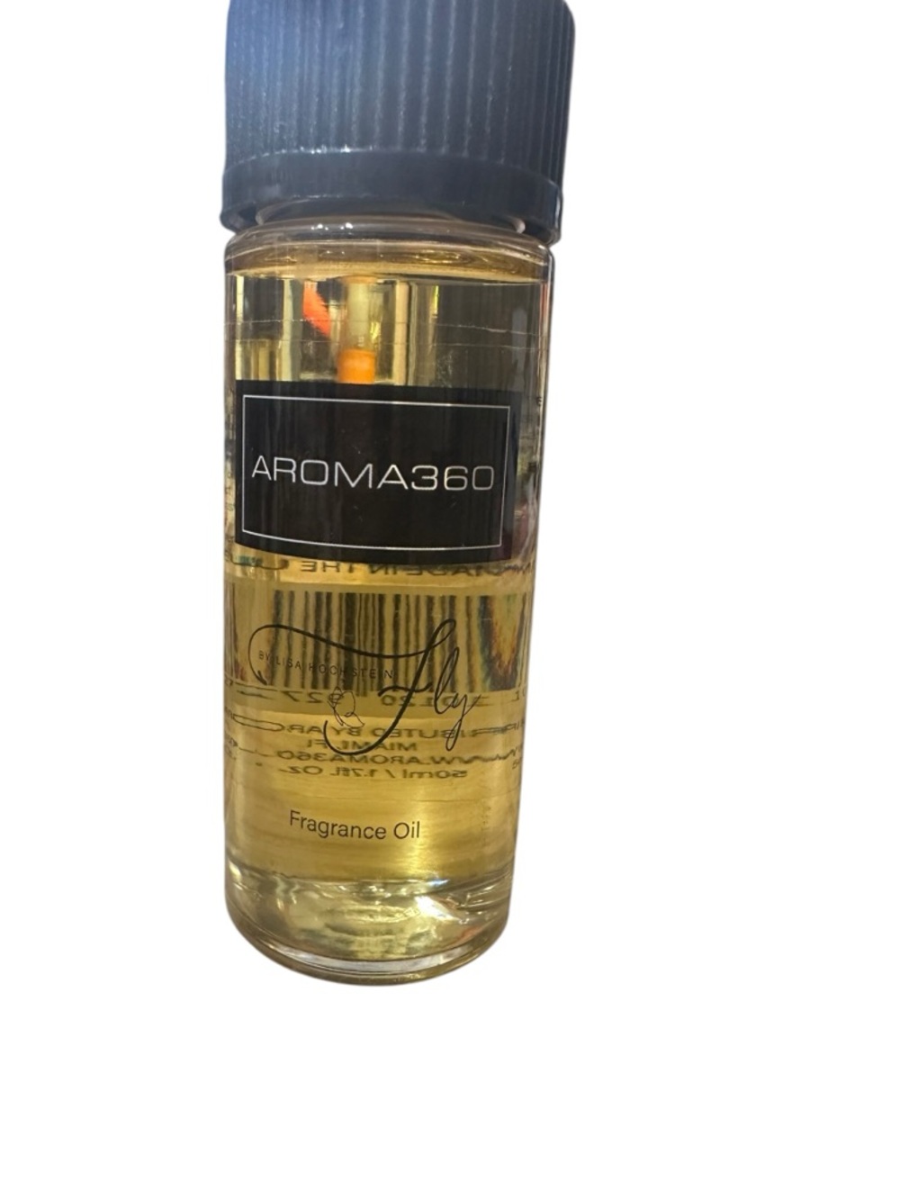 Hotel Collection Aroma360 Fragrance Oil Bottle - Clear Gold Liquid, Black Cap